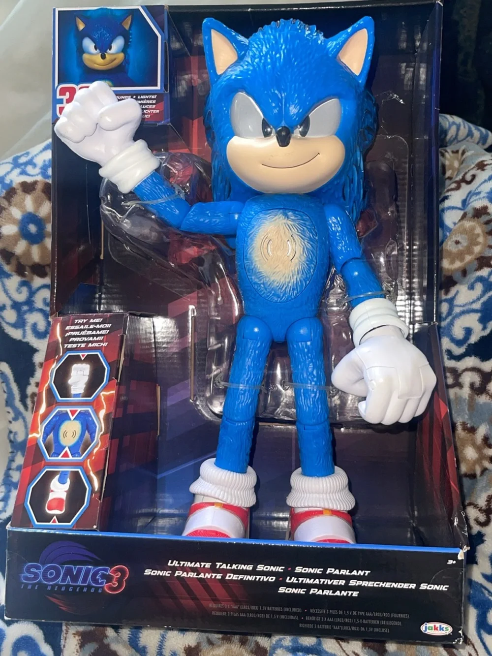 Sonic 3 Ultimate Talking Sonic Action Figure - Blue